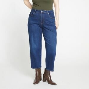 Universal Standard Donna High Rise Curve Straight Leg Jean Indigo Stonewash 10